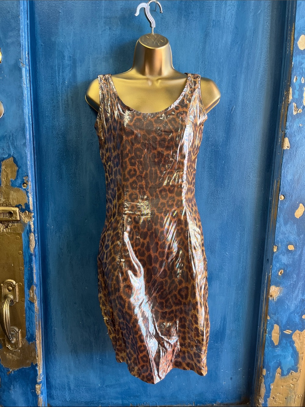 Leopard Print Mini Dress in Brown